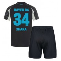 Camisa de Futebol Bayer Leverkusen Granit Xhaka #34 Equipamento Alternativo Infantil 2024-25 Manga Curta (+ Calças curtas)